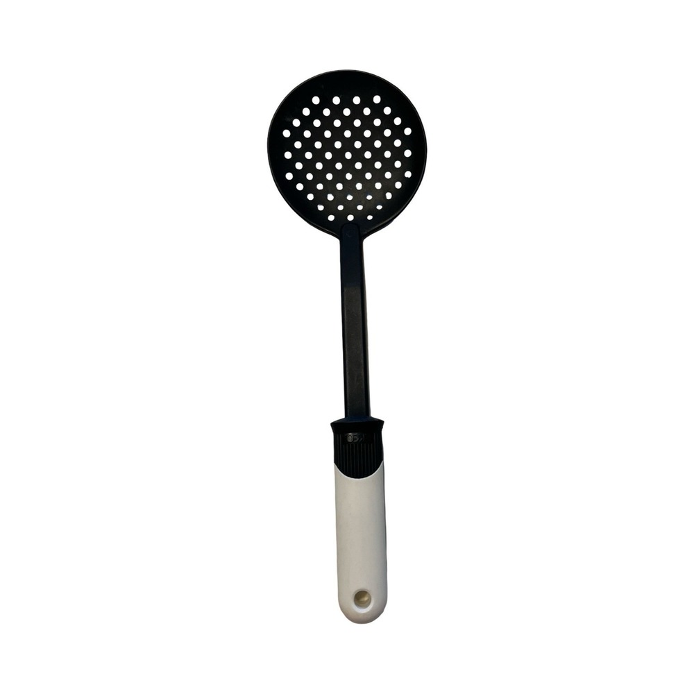 EKCO Black White Nylon Slotted Skimmer Spoon Heat Resistant 410F‎ Kitchen Tool